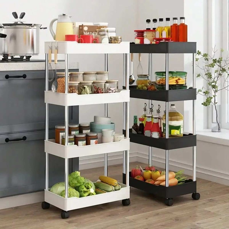  Wide Type High Capacity Multi Purpose Trolly Rack Multifunctional Movable Storage Cart_000200