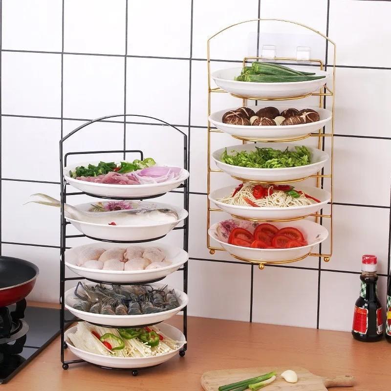 Kitchen Punch-Free 5 Layer Portable Space Saving Dish Rack-000354