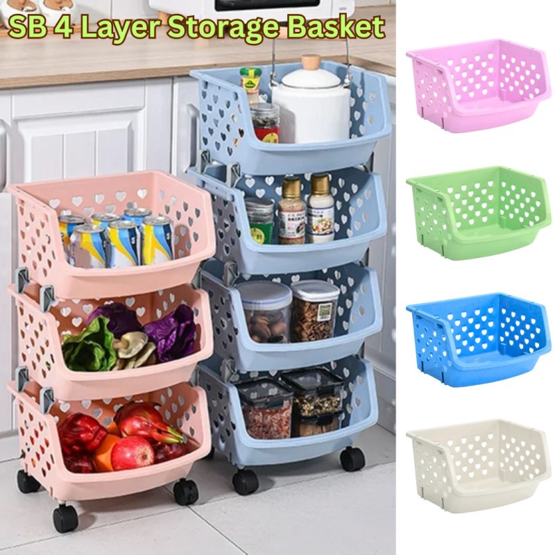 SB Multifunctional Storage Basket – 4 Layer High Capacity Rack_000376