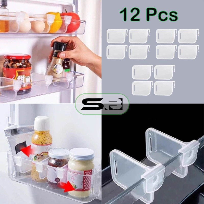12pcs Adjustable Fridge Dividers Multi-functional Refrigerator Side Door Separator -000752