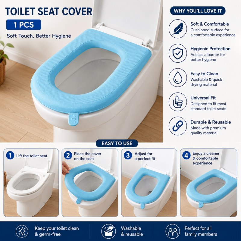 Waterproof Luxary Toilet Seat Cover – Soft, Washable & Warm Winter Toilet Cushion-000929