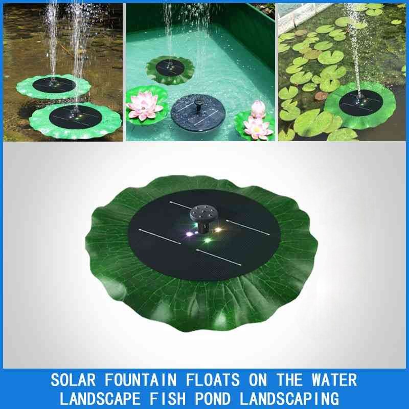Lotus Leaf Solar Powered Fountain Green Lotus Leaf Fountain Solar Outdoor Decoration for Birdbath, Garden-000896