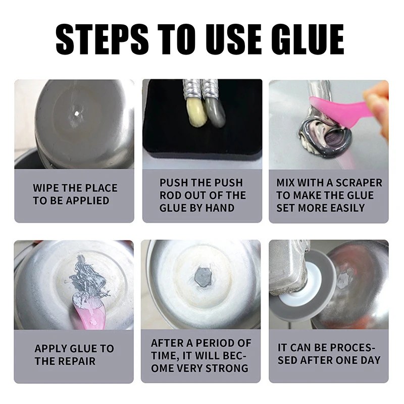 Waterproof Heat Resistance Cold Weld Metal Repair Paste A&B Adhesive Gel-000031