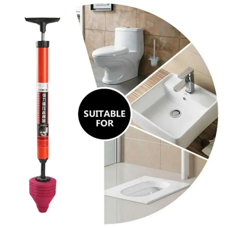 High Pressure Toilet Unblock Plunger – Quick Drain & Sewer Cleaner-000916