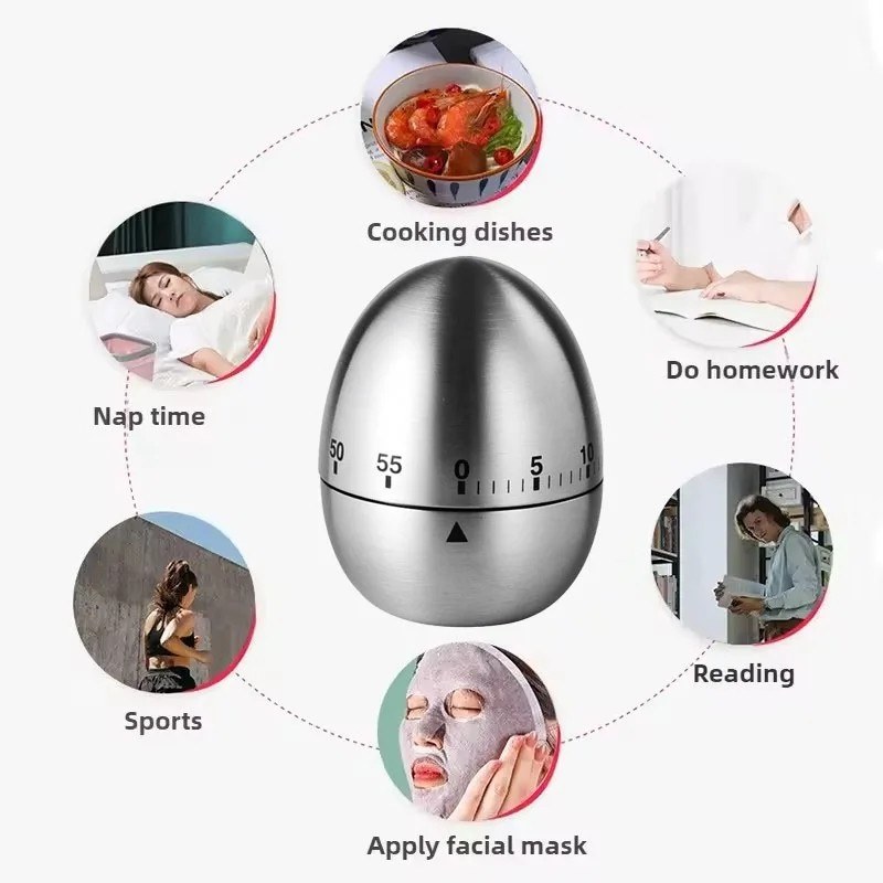 60 Minute Mechanical Countdown Timer – Stainless Steel Work, Study &  Kitchen Timer-000928