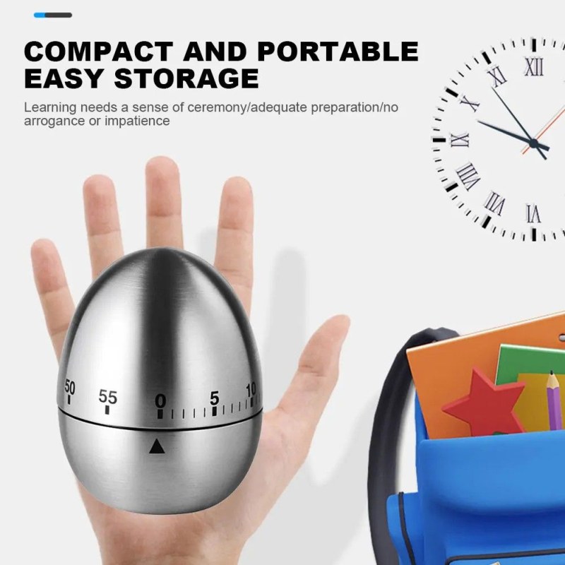 60 Minute Mechanical Countdown Timer – Stainless Steel Work, Study &  Kitchen Timer-000928