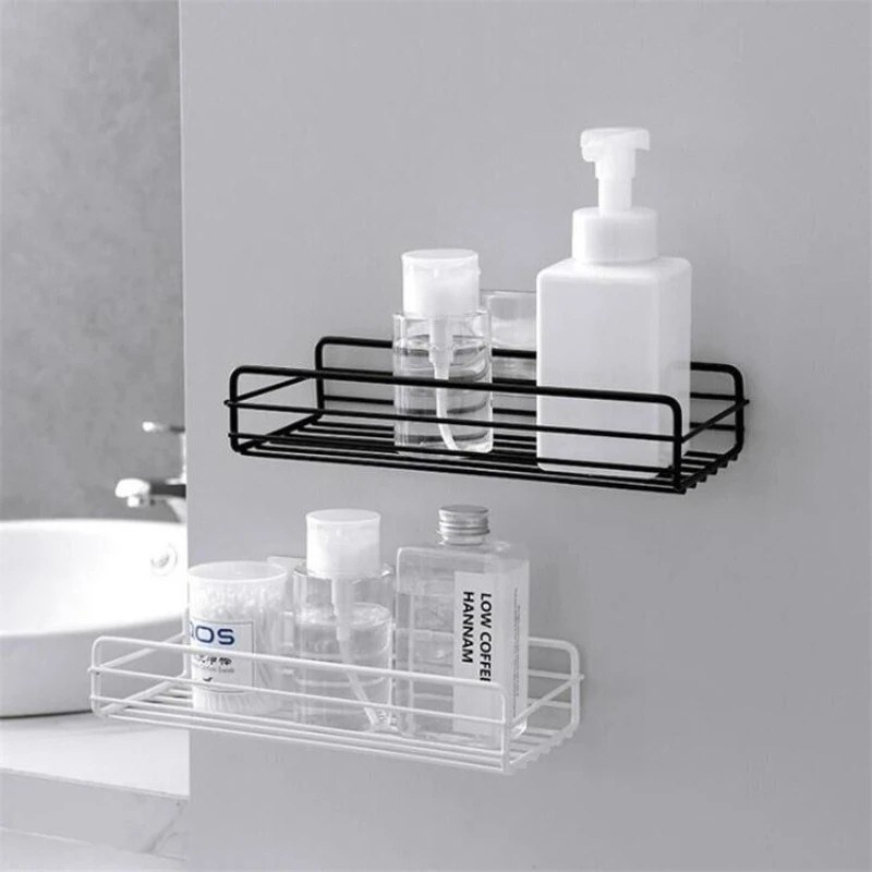 2PCS Set-Iron Frame Punch-Free Storage Organizer Shelf – Shower Mounted Caddy Rack -000111