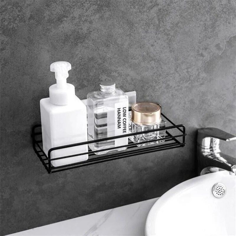 2PCS Set-Iron Frame Punch-Free Storage Organizer Shelf – Shower Mounted Caddy Rack -000111