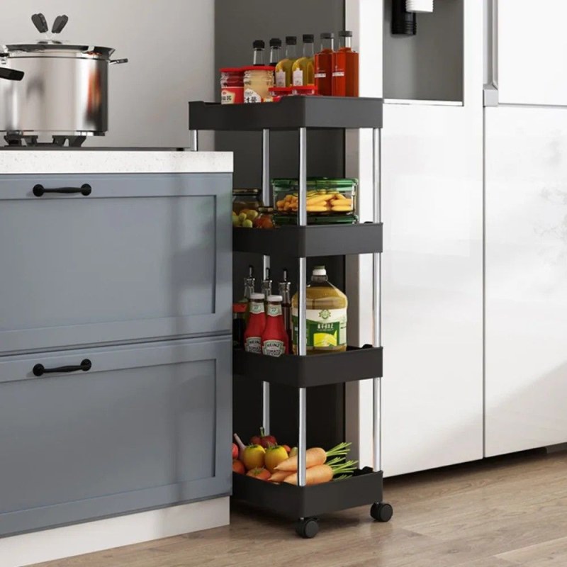  Wide Type High Capacity Multi Purpose Trolly Rack Multifunctional Movable Storage Cart_000200