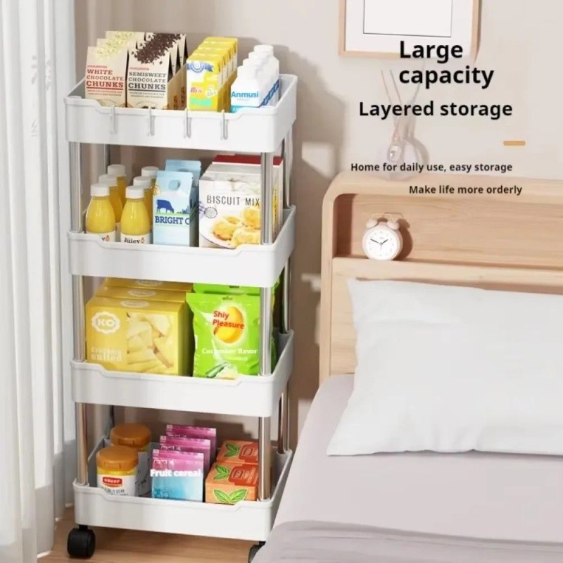  Wide Type High Capacity Multi Purpose Trolly Rack Multifunctional Movable Storage Cart_000200