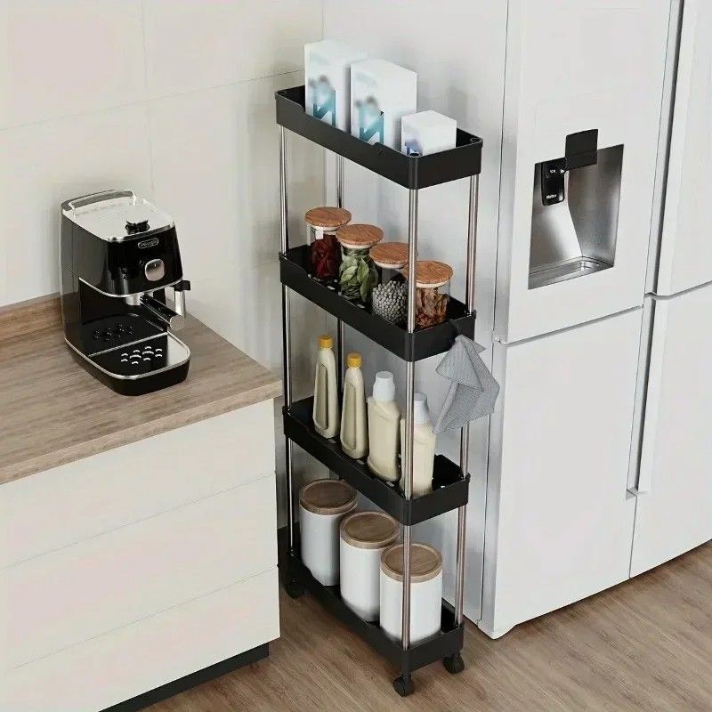 Narrow Type Multi Purpose Gap Storage Trolly Rack Multifunctional Movable Gap Storage Cart-000201