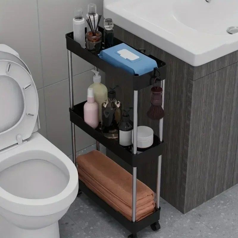 Narrow Type Multi Purpose Gap Storage Trolly Rack Multifunctional Movable Gap Storage Cart-000201