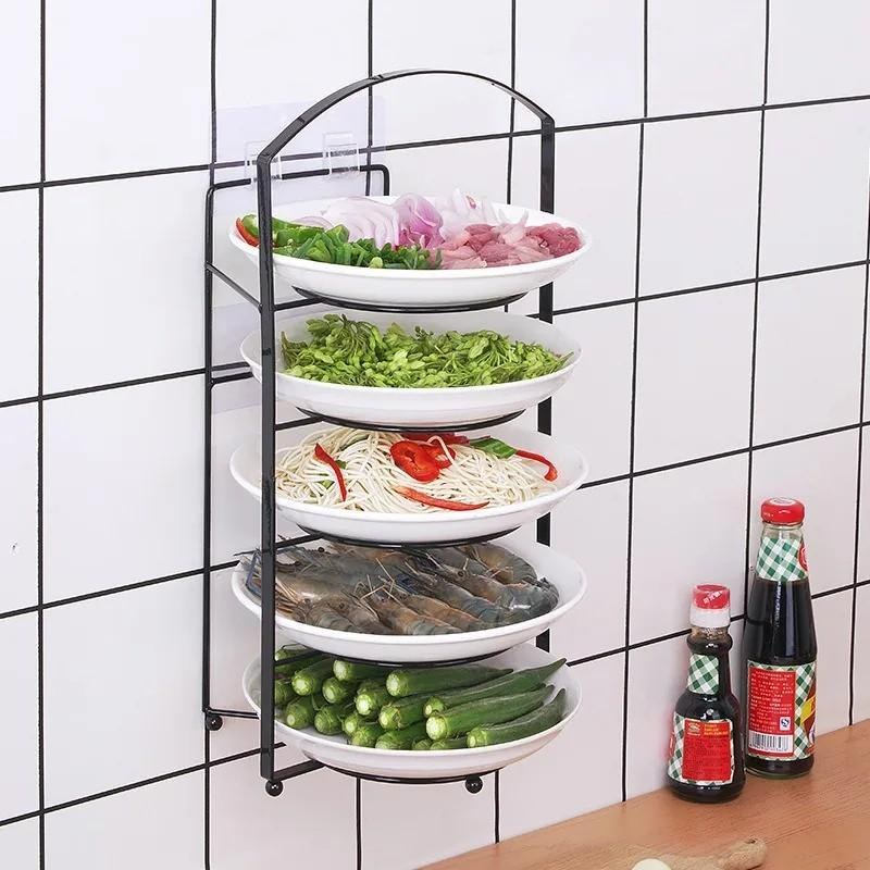 Kitchen Punch-Free 5 Layer Portable Space Saving Dish Rack-000354