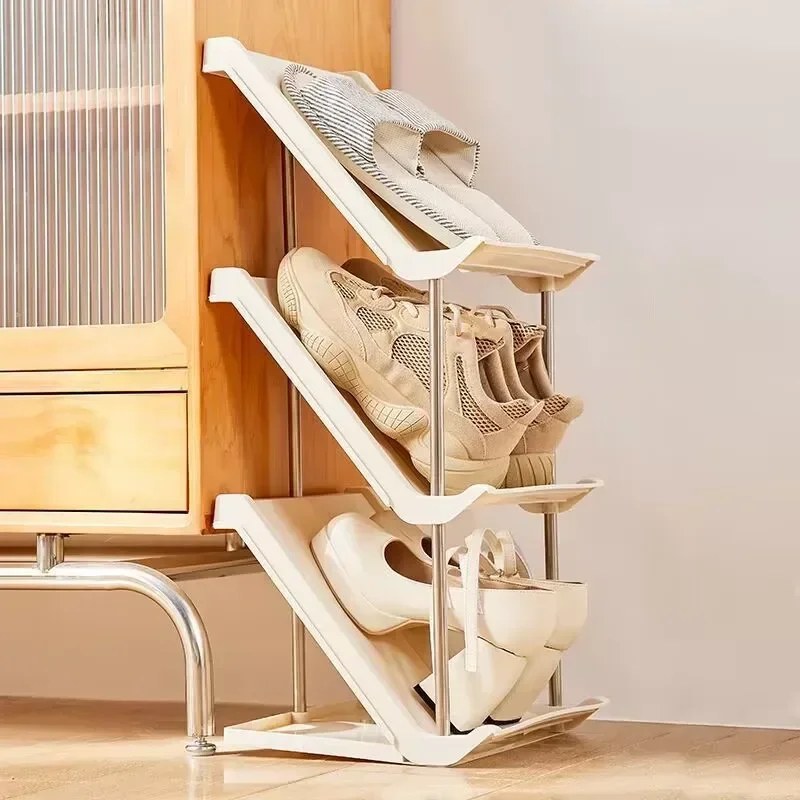  5 Layer Vertical Shoe Rack Space Saving Cabinet With Strong Load Bearing Stainless Steel Stand_000368