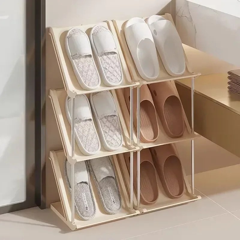  5 Layer Vertical Shoe Rack Space Saving Cabinet With Strong Load Bearing Stainless Steel Stand_000368