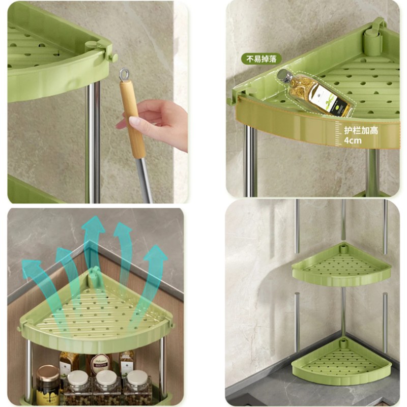  4 Layer Corner Trolly Rack Multifunctional Corner Storage Rack for Every Home-000745