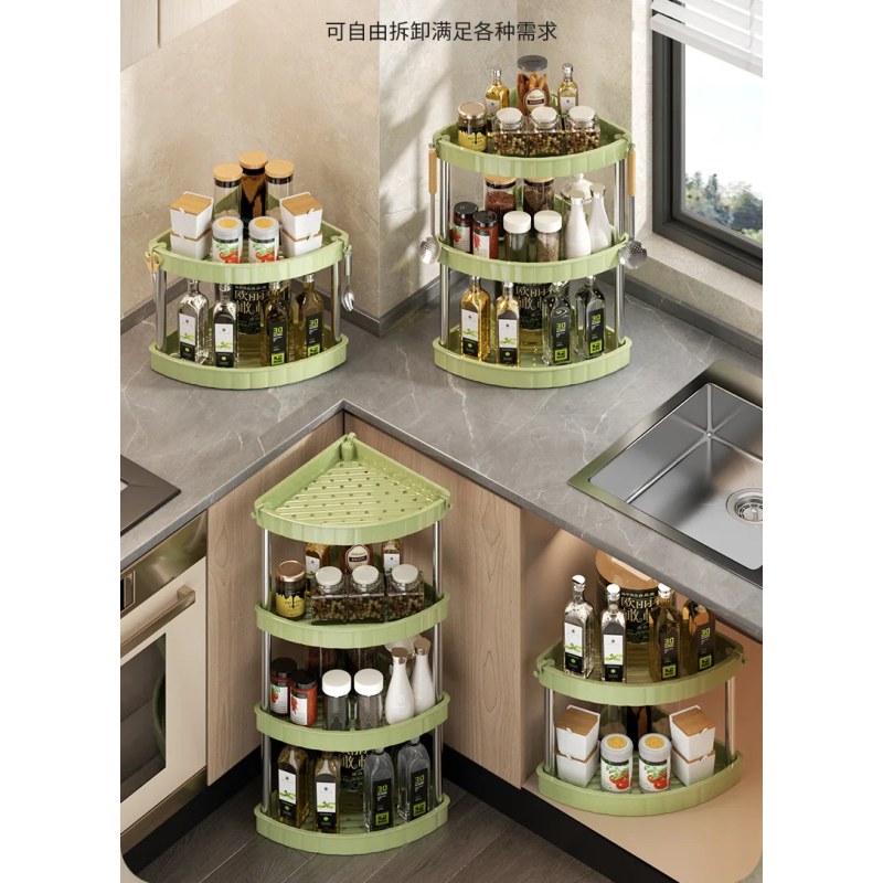  4 Layer Corner Trolly Rack Multifunctional Corner Storage Rack for Every Home-000745