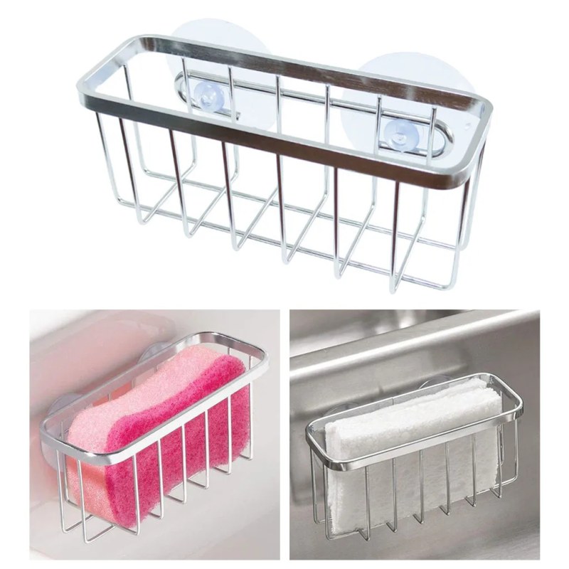 Stainless Steel Sink Sponges Kitchen Storage Organizer -000757