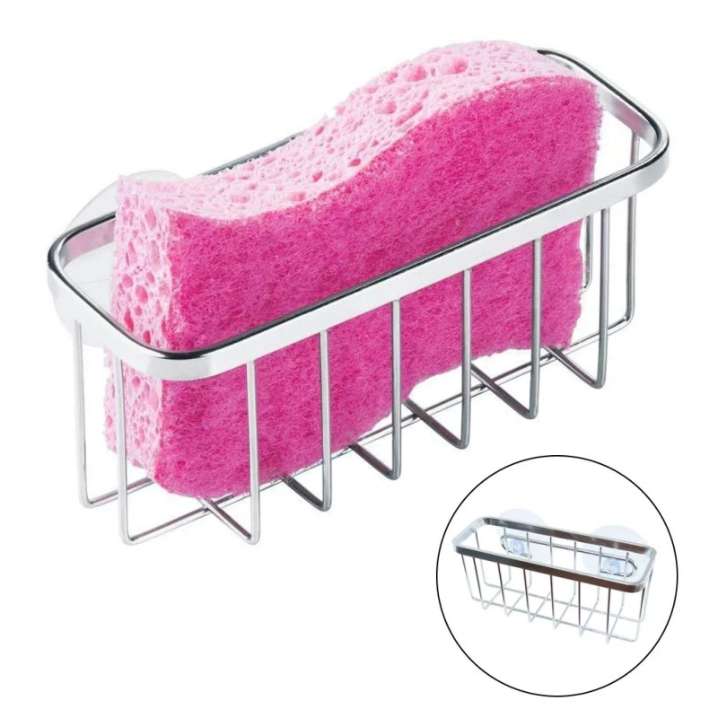 Stainless Steel Sink Sponges Kitchen Storage Organizer -000757