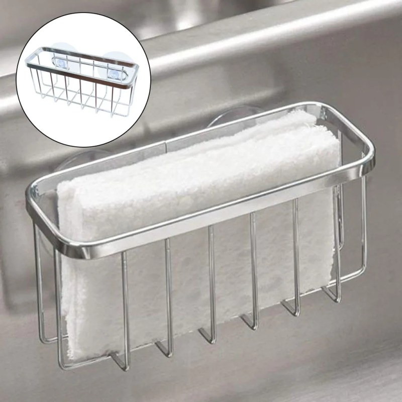 Stainless Steel Sink Sponges Kitchen Storage Organizer -000757