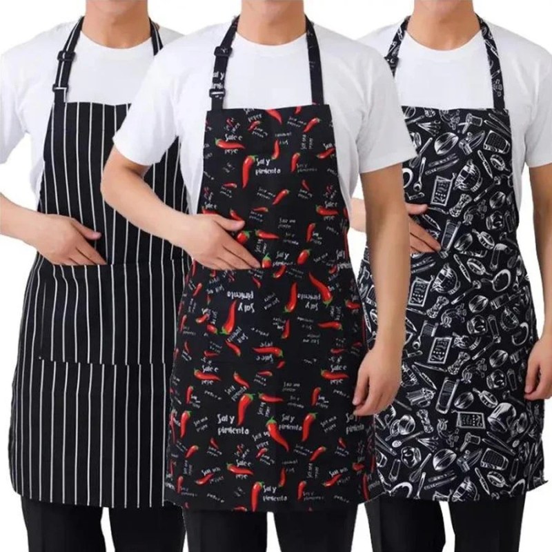  1PC Adjustable Adult Apron – Striped Chef Kitchen Apron-000210