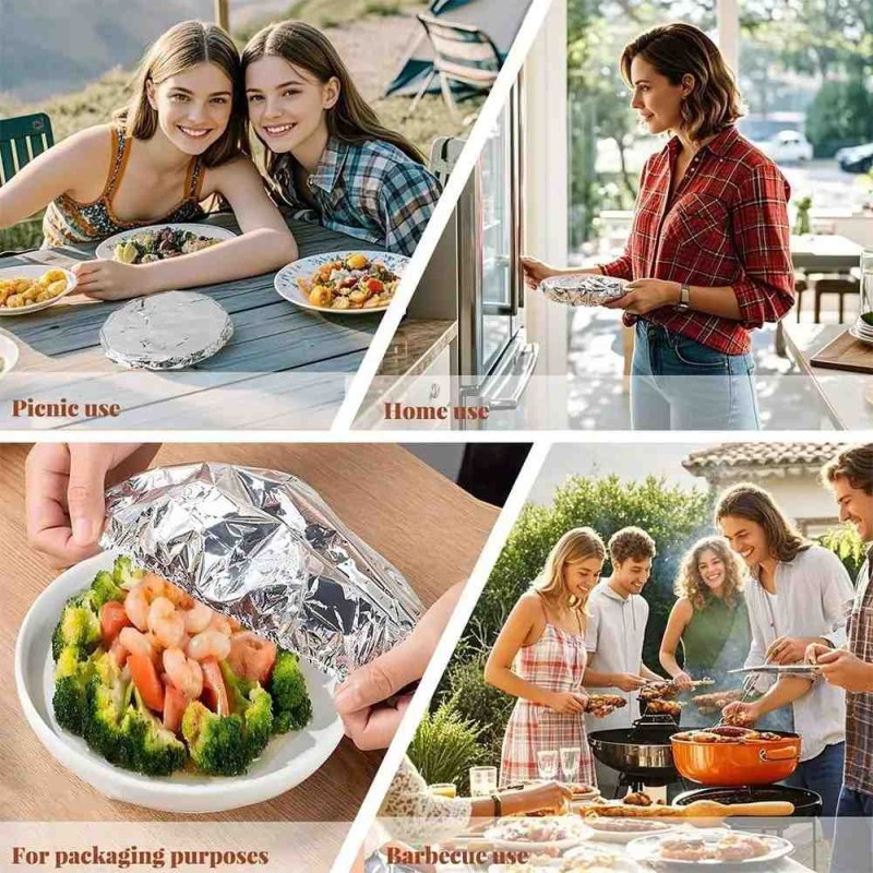 10pcs Reusable Aluminum Foil Food Elastic Bowl Covers Fresh Keeping Food Containers Dish Covers-000925