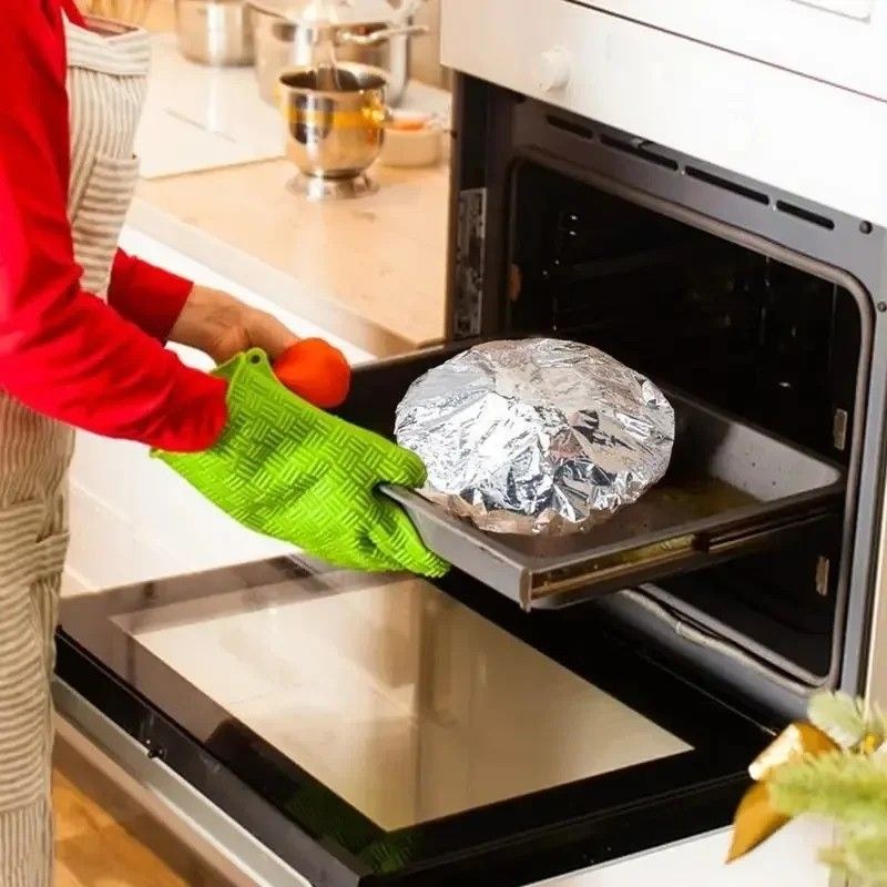 10pcs Reusable Aluminum Foil Food Elastic Bowl Covers Fresh Keeping Food Containers Dish Covers-000925