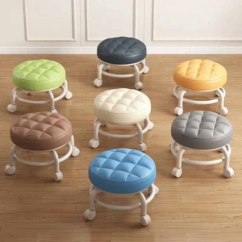 360 Rolling Low Stool Chair with Wheels Modern Simplicity Soft Pack Stool-000401