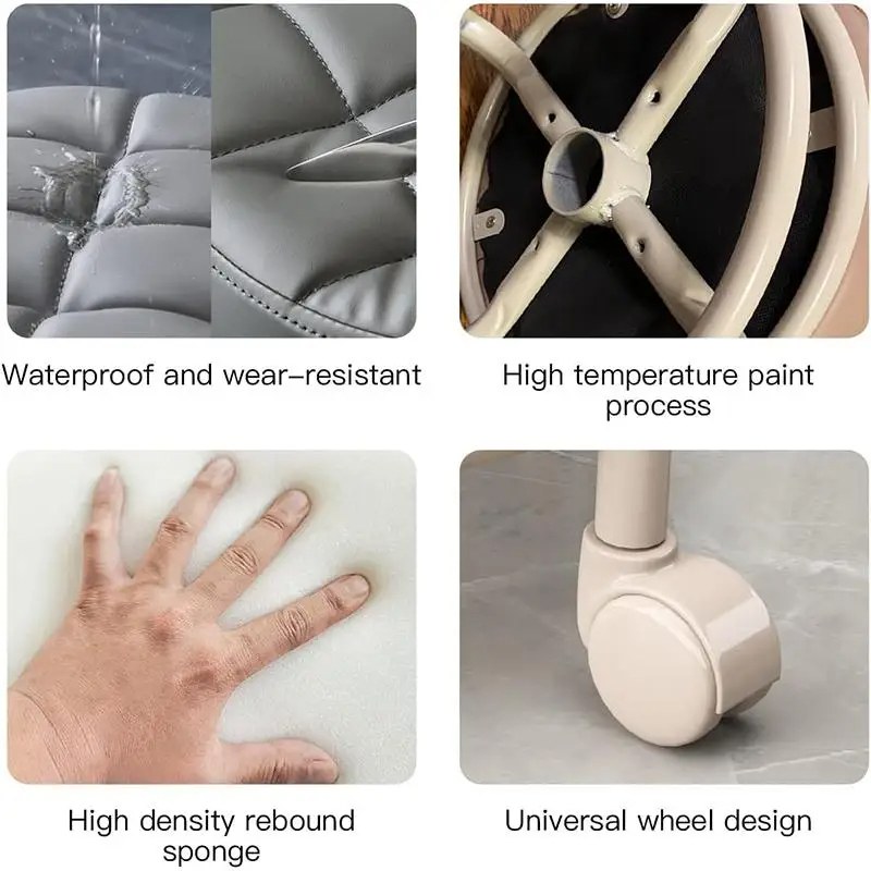 360 Rolling Low Stool Chair with Wheels Modern Simplicity Soft Pack Stool-000401