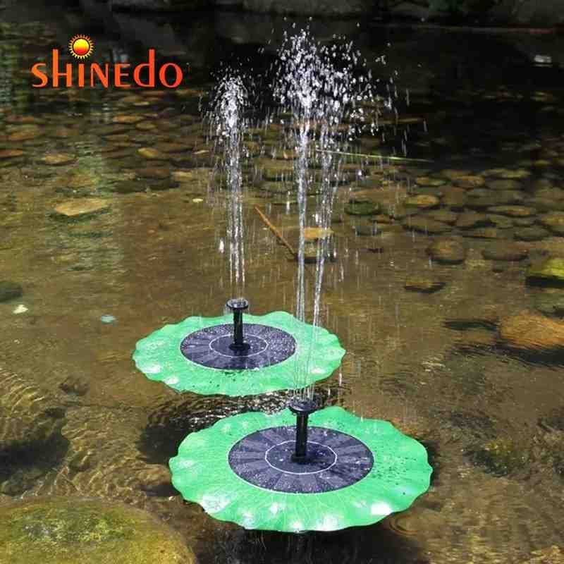 Lotus Leaf Solar Powered Fountain Green Lotus Leaf Fountain Solar Outdoor Decoration for Birdbath, Garden-000896